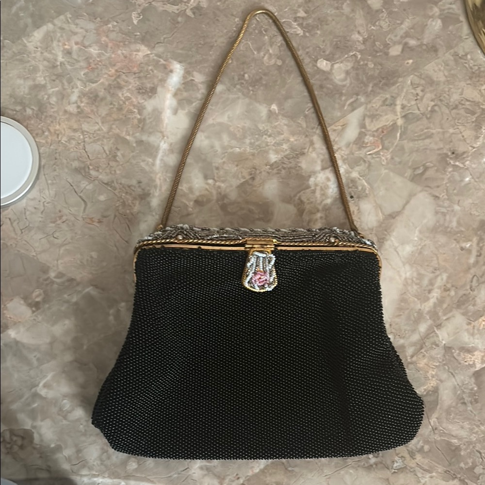 Elegant Black and Gold Women's vintage purse